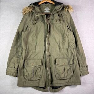 L.L. Bean East End Parka Jacket with Faux Fur Hood Field Coat
